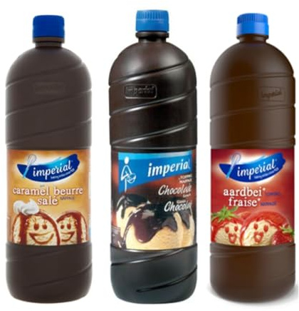 Imperial Topping : 1 Caramel beurre salé - 1 Chocolat - 1 Fraise -(1L x3)