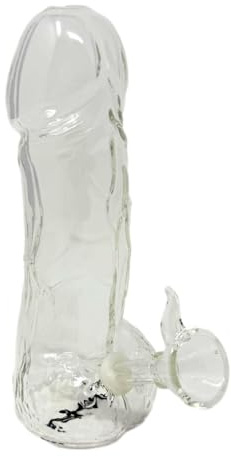 EKNA Penis aus Glas 17cm - Phallus Dödel Pfeife - Hookah + Glas Kopf - Bruchfest & Hitzebeständig - 100% Borosilikatglas - Witzige Geschenkidee (1x Klarglas) | Hookah + Glas Kopf - Bruchfest & Hitzebeständig - 100% Borosilikatglas - Dekoartikel