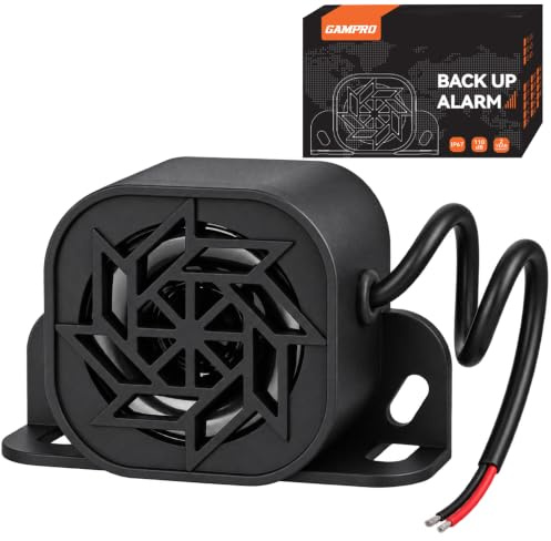 GAMPRO Rückfahralarm 110dB 12V-80V IP67 Wasserdicht Staubgeschützt Rückfahrwarner mit super lautem Signalton für LKW Van Gabelstapler PKW LKW Landwirtschaftliche Fahrzeuge