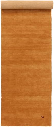 Nain Trading Loom Gabbeh Gold 81x496 Modern Orientteppich Läufer Teppich Wolle Indien