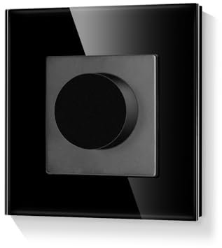 LIAONFOY Dimmer Schalter mit Drehdimmer Drehschalter Unterputz für dimmbare LED-Lampen Glühlampen und Halogenlampen 110-220V 86mm Schwarz