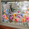 WandSticker4U®- Fenstersticker BLUMENWIESE bunt (95x60 cm) I Fensterbilder Blumen selbstklebend Herbst flanzen I Fensteraufkleber Wohn-& Schlafzimmer Küche Bad Herbstdeko Fenster wiederverwendbar