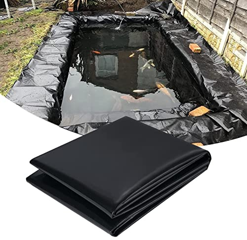 Bâche de bassin EPDM préformée 8 x 12 - Bâche imperméable en polyéthylène haute densité pour bassin à carpes koï et jardins - Bâche pour bassin à poissons d'extérieur avec couleur noire et taille 9 x