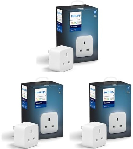 Philips Hue Smart Plug for Smart Home Automation, Works with Alexa, Google Assistant & Apple HomeKit, White – 3 Pack