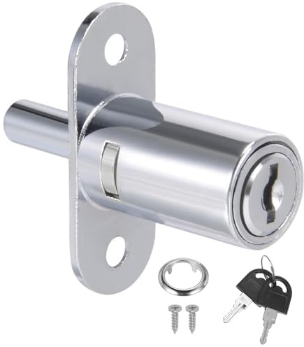 Möbelschloss für Schiebetüren, Druckzylinder-Bolzenschloss, Zylinder-Ø 19mm, 22 mm, 32 mm Dornmaß, gleicher Schlüssel und verschiedene Schlüsselverfügbar. (32mm Gleicher Schlüssel)