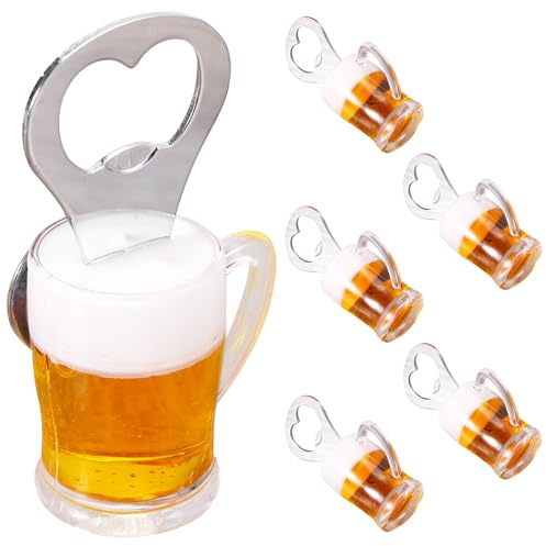 SEWACC 6 Pièces Décapsuleur Magnétique Aimanté Ouvre-bouteille Frigo Forme de Verre Accessoire Bar Vintage et Pratique Ouvre-bouteille Créatif pour Usage Domestique