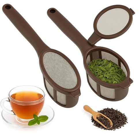 Portable Coffee & Tea Maker - Reusable Single Cup Brewer with Fine Mesh Filter, BPA-Free Travel Infuser for Ground Coffee & Loose Leaf Tea
