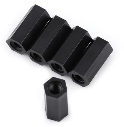 Cryfokt 100 Stück Schwarzer Nylon-Abstandshalter mit M3-Innensechskantgewinde für Leiterplatten-Montageisolierung, 3 Größen Erhältlich für Heim-Leiterplatten-Arrays (M3*10)
