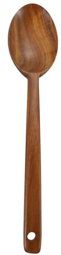 BESPORTBLE Utensilios de Cocina Cuchara Sopera de Madera Teca Natural para Cocinar y Servir en Hogar Superficie Lisa sin Residuos Mango Cómodo