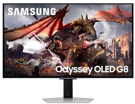 Monitor Gaming Odyssey Oled G8 Uhd Samsung 32 LS32DG802SUXEN 0.03 Ms 240 Hz Smart Hdmi Hub Usb Bluetooth Hdr10 Altoparlante Silver (Reconditionné)