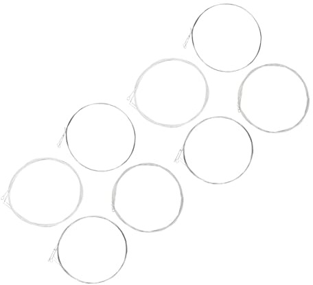 Cuerdas de mandolina de repuesto de 8 piezas, resistencia ligera, fácil instalación, sonido brillante, estructura metálica para cuerdas de mandolina de instrumentos musicales