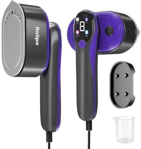 Rolipo Travel Steamer, Portable Clothes Steamer, 20s Heat-Up, 4 Modes | 110ml Tank, 90°/180° Rotating Plate, Horizontal & Vertical Steaming, Compact for Travel