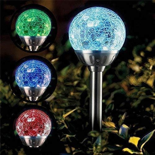 Garden Mile 4pc Solar Powered Globe Lights Outdoor Solar Stake Lights, Outdoor Light For Your Patio, Drive Or Flower Bed, Garden Lighting Changes Globe Stake Light Driveway Pathway Lighting