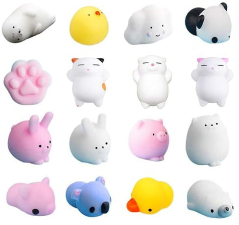 Mini djur stresslindring squeeze leksak super Kawaii katt squishy toys leksaker, Mochi Squishies set
