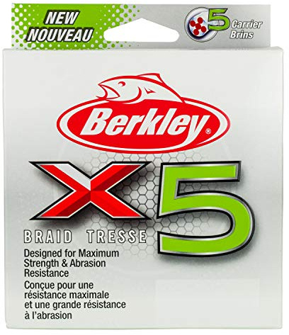 Berkley X5 Lo - Lenza intrecciata per pesca unisex, a bassa visibilità, 13,6 kg, colore: Verde