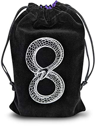 Miriyan Mystical Serpent Tarot & Dice Bag I Velvet & Satin Drawstring Pouch Ideal Size for Tarot Cards & Oracle Cards, DnD, D&D, Dungeons and Dragons Accessories, Runes & Jewelry I Travel & Gift Bag
