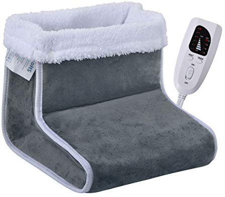 Volenx Foot Warmer, Electric Heating Pad for Feet, with Removable Sherpa-Lining, Adjustable 6 Temperature Settings and 4 Timer Settings
