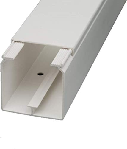 CabCom PVC Kabelkanal Kabelleiste Kabelschacht Brüstungskanal zur Montage an Wand oder Decke Diverse Größen und Farben 2 Meter 60 x 60 mm weiß