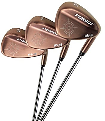 POSSOT 3 piezas Golf Club Set 52 56 60 Golf arena cuña conjunto de fundición de acero inoxidable con chapado en oro rosa
