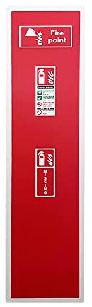 Tablero de montaje en pared para extintor de agua – individual – 1200 x 300 x 3 milímetros – Montaje en pared de aluminio/accesorio de pared – Señal de punto de fuego integrado e identificador