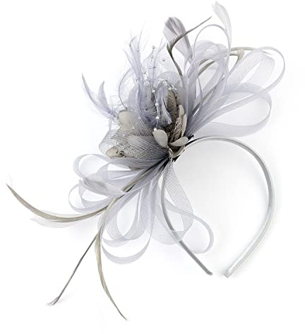 Ulalaza Damen Fascinators Hut Haarspange Feder Hochzeit Braut Cocktailhut Derby Kirche Bankett für Mädchen