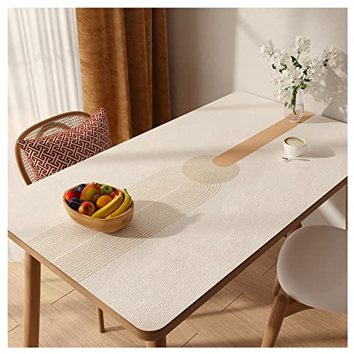 Leder Tischdecke Rechteckig Schreibtischunterlage Abwischbar PU Leder Schreibtischmatte Rutschfest Tischauflage Esstisch Tischschutzmatte Kunstleder Tischmausunterlage Groß(Size:70*140cm,Color:G)