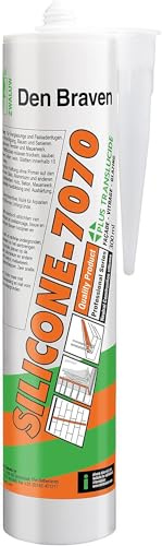 Den Braven SILICONE 7070 PLUS Translucide - Mastic Silicone Neutre Alcoxy Monocomposant pour le Bâtiment - Cartouche de 300ml (Lot de 5)