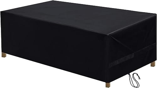 BRIT VOYAGER Garden Furniture Covers, Heavy Duty 420D Oxford Fabric Outdoor Table Cover, Rattan Patio Furniture Cover Waterproof, Anti-UV (200 * 160 * 70 cm)