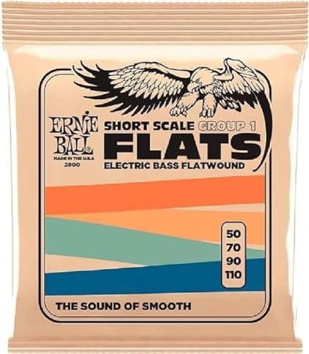 Ernie Ball Short Scale Flatwound Group 1 E-Bass-Saiten, Stärke 50-110