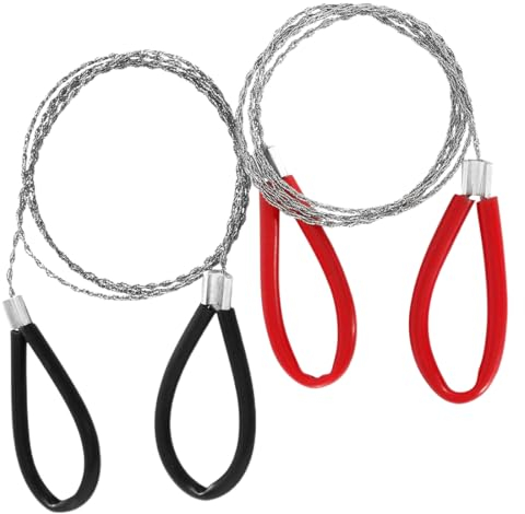ZOKJSW Herramienta de supervivencia para acampar al aire libre, 2 pcs sierra de alambre de acero de emergencia, desplazamiento de sierra de emergencia de viaje al aire libre