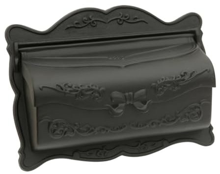 YCWJPPL Wandmontierte Briefkästen für Den Außenbereich, Großer Vintage-postkasten, Rostfreier Briefkasten aus Metall für Stadthäuser 43 x 12 x 32 cm(Black)