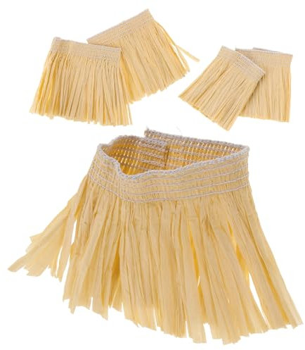 LIFKOME 5-teiliges Hawaii-hula-kleid Papierrock-kostüm Quasten-hula-rock Mit Elastischem Gummizug Für Bequeme Passform