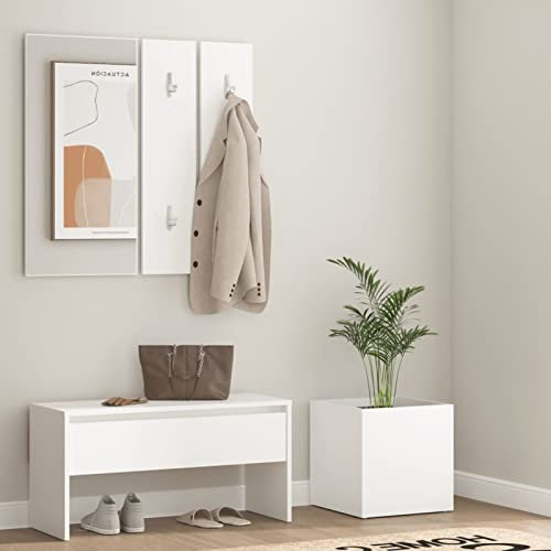 Xichuzi Flurmöbel-Set, Flurgarderoben Set, Gaderobenschränke Flur Set, Garderobenset, Flurgarderobe, Garderoben Komplettprogramme, Weiß Holzwerkstoff