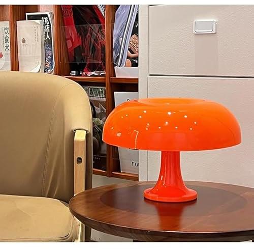 LOGT Orange Tischlampe LED Pilz Tischleuchte mit USB Kabel Nachtlicht Innen Dimmbar Nachttischlampe Moderne Beleuchtung Tischlichter Mushroom Dekoration Lampe für Schlafzimmer Wohnzimmer,Orange