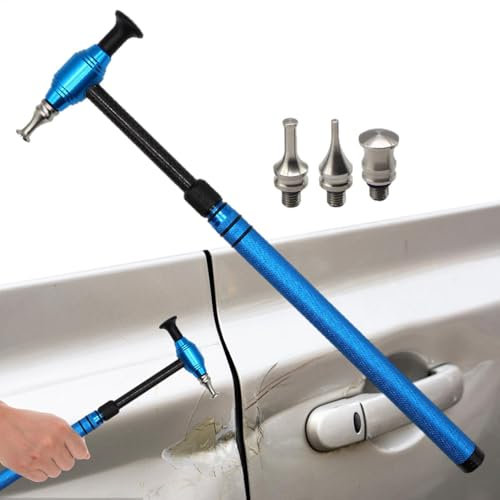 Set di per riparazione ammaccature auto, kit di riparazione per auto, kit di riparazione professionale per carrozzeria con maschio in gomma, rubinetto in nylon, aste per rimuovere ammaccature