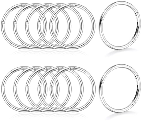 12STK Karabiner Rund Edelstahl 45mm Zinklegierung Schlüsselring Karabiner
