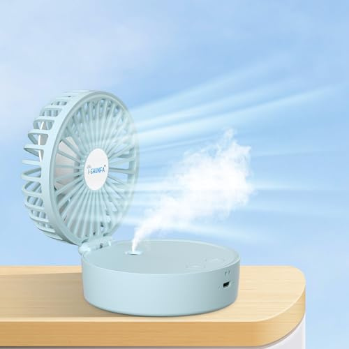 Handventilator mit Kühlen Nebel,Tragbarer Mini Ventilator USB-Aufladbar