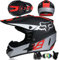 Casco Enduro MTB Hombre Negro, Casco Descenso/Gafas/Máscara/, Casco Motocross Adulto Casco Moto Cross MBX Bicicleta Quad Off Road ATV Scooter (L,11)
