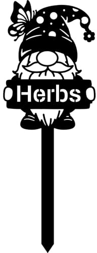 CUTHOLLOW Groß 30CM Gnom Metall Pflanzenschilder | Beetstecker für Draussen Wetterfest, Metal Gartenstecker für Blumentopf, Bauernhaus Gewächshaus Dekoration Lustige Gartendeko