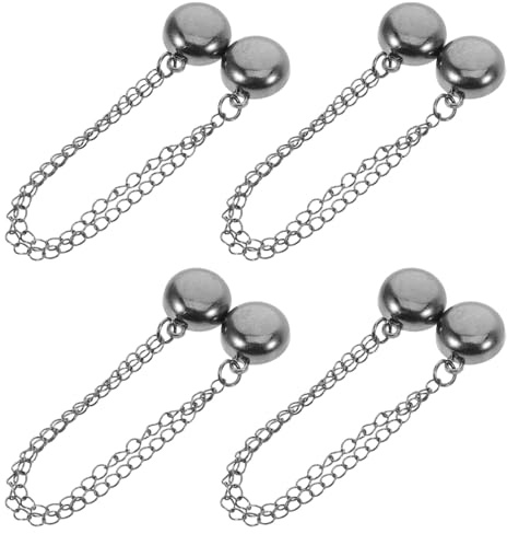 LIGIGWASH 4 Stück Teiliges Magnetische Hosenclips in Schwarz mit Kette Zuverlässiger Hosensaum clip ohne Nähen Verhindert Bodenkontakt zum Kürzen von Hosenbeinen und Fixieren von Ärmeln und