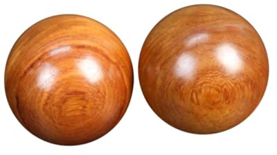 HONITANO 2 Stück Holz massagebälle Handliche Fitness Hand trainingsbälle aus Robustem Holz Verbessern Fingerbeweglichkeit Muskelentspannung und Fördern die Regeneration zu Hause Büro