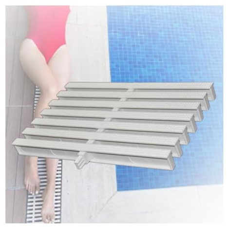 IPAGSEFWE Caillebotis en plastique pour piscine, Grille de trop-plein drainage piscine en plastique, couvercle drain sol blanc, plusieurs tailles, paquet 1, 5, 10(30x100CM/5pieces)