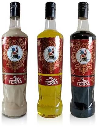 Da miña terra - Pack tradicional de licores gallegos - HIerbas + Café + crema - 3 Botellas de 1 litro