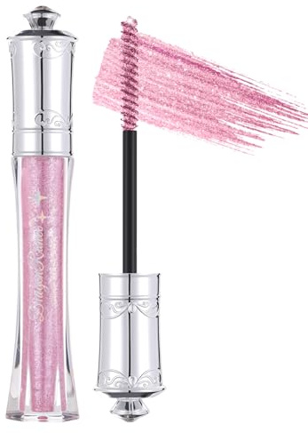 Prreal rosa glitter mascara vattentät, diamant gnistrande mascara för ögonfransar, långvarig curling volym mascaror för fest festival, lätt färgad mascaras ögonmakeup, 03