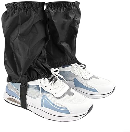 HomeVortex Polainas cortas impermeables para montañismo, senderismo, esquí, raquetas de nieve, senderismo, protectores elásticos ajustables para mantener la nieve y los desechos fuera de las botas