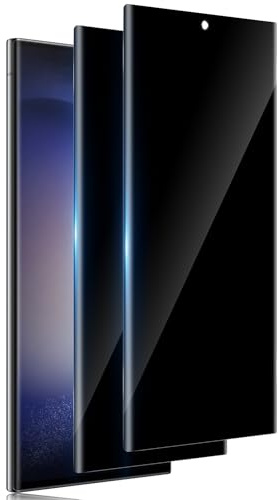 TuFun Schutzfolie für Samsung Galaxy S23 Ultra für Panzerglas Sichtschutz, [2 Stück] Privacy Displayschutz, 9H Härte Sichtschutzfolie, Anti-Spähen, 3D Blasenfreie Anti-Spy Schutzglas - Schwarz