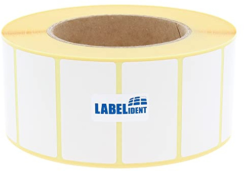 Labelident Thermoetiketten wieder ablösbar 55 x 30 mm - 2.000 selbstklebende Thermodirekt Etiketten für Thermodrucker