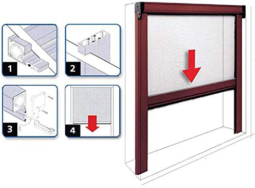 Zanzariera a rullo IRS Sottile kit fai da te riducibile vari colori e misure cm 120x170 Bianco