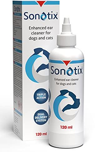 Sonotix Triple Action Ear Cleaner for Dogs and Cats | Moistures, Rebalances & Cleans Ears | 120ml bottle