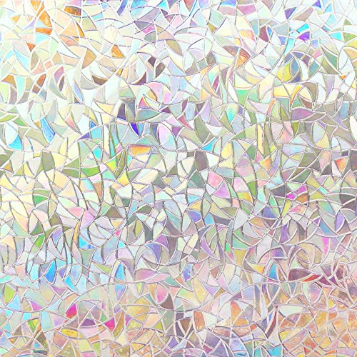 Volcanics Privacy Decorative Glass Film Reflective 3D - 44.5 x 200CM Non-Adhesive Static Cling Window Covering